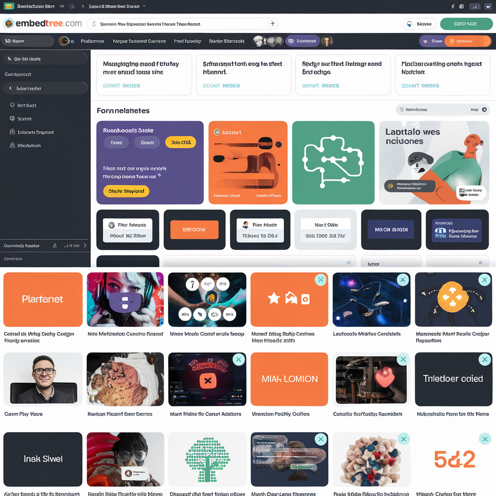 embedtree.com platform interface showcasing digital embedding and integration features.