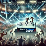 Scene from WWE SmackDown Episode 1488 with wrestlers and crowd