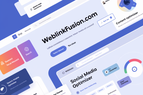 Interface of weblinkfusion .com showing digital marketing and website optimization tools.